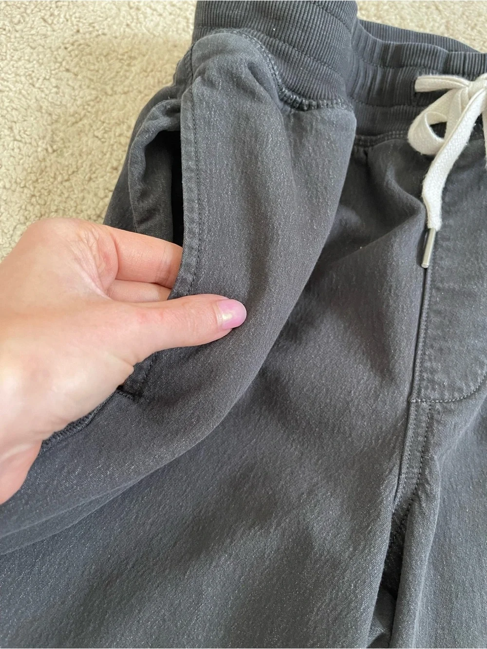 Aerie soft landing trousers in smoked grey, size small LONG length